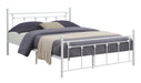Canon Queen Metal Slatted Headboard Platform Bed - White - Home Discount Furniture - NJ-linden