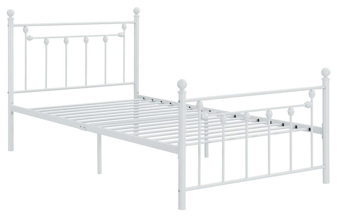 Canon Twin Metal Slatted Headboard Platform Bed - White - Home Discount Furniture - NJ-linden