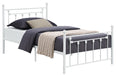 Canon Full Metal Slatted Headboard Platform Bed - White - Home Discount Furniture - NJ-linden