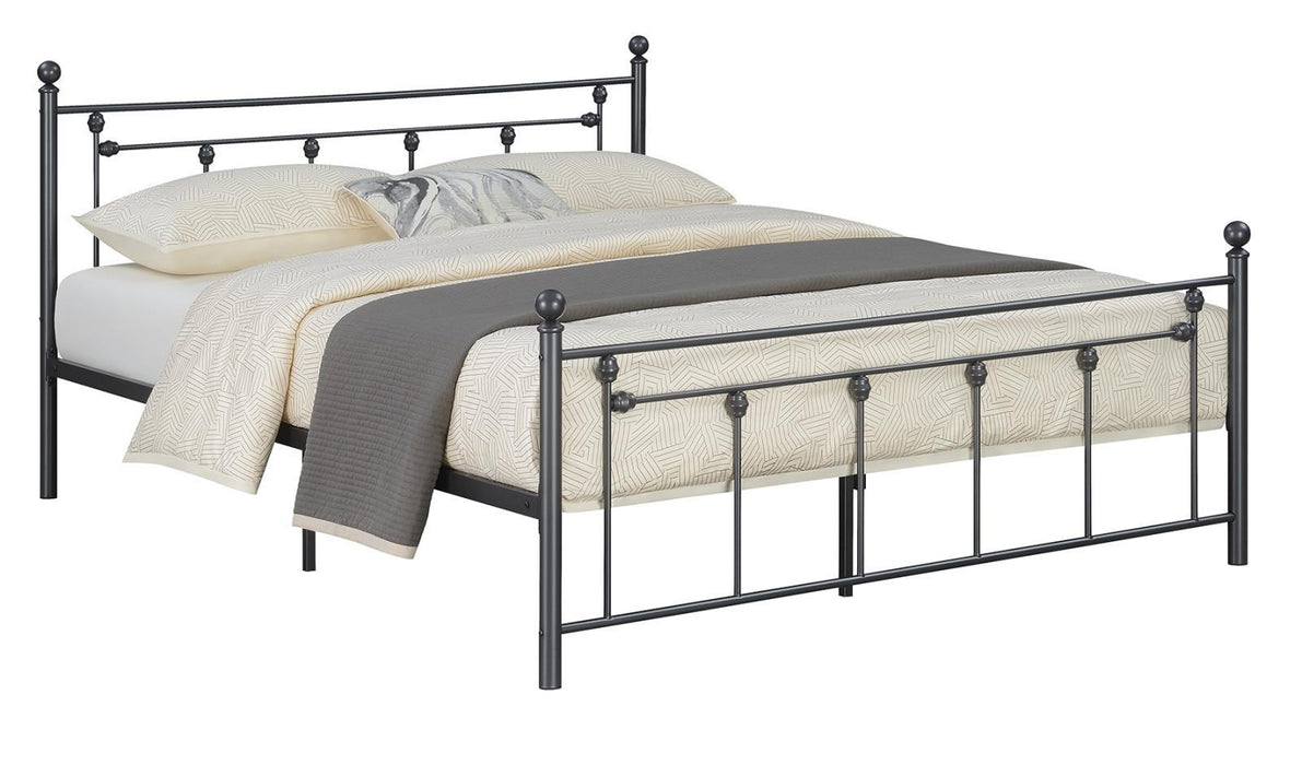 Canon Queen Metal Slatted Headboard Platform Bed - Gunmetal - Home Discount Furniture - NJ-linden