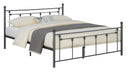 Canon Queen Metal Slatted Headboard Platform Bed - Gunmetal - Home Discount Furniture - NJ-linden
