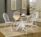 Allison Drop Leaf Round Dining Table Natural Brown and White - Home Discount Furniture - NJ-linden