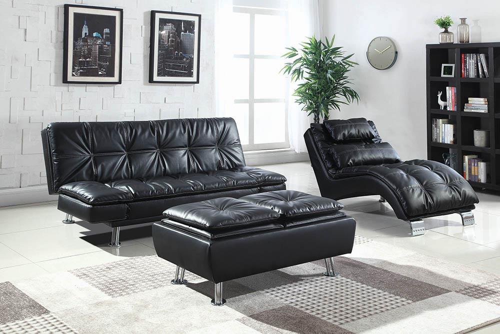 Dilleston Upholstered Chaise Black - Home Discount Furniture - NJ-linden