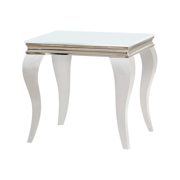 Luna Square End Table White and Chrome - Home Discount Furniture - NJ-linden
