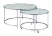 Lynn 2-piece Round Nesting Table White and Chrome - Home Discount Furniture - NJ-linden