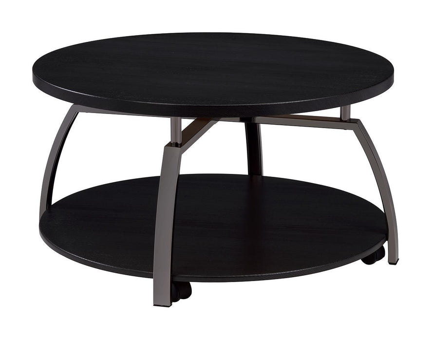 Dacre Round Coffee Table Dark Grey and Black Nickel - Home Discount Furniture - NJ-linden