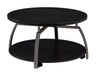 Dacre Round Coffee Table Dark Grey and Black Nickel - Home Discount Furniture - NJ-linden