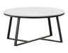 Hugo Round Coffee Table White and Matte Black - Home Discount Furniture - NJ-linden