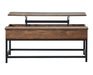 Byers Black Coffee Table with Hidden Storage Brown Oak and Sandy Black - Home Discount Furniture - NJ-linden