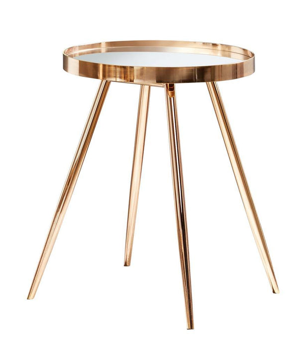 Kaelyn Round Mirror Top End Table Gold - Home Discount Furniture - NJ-linden
