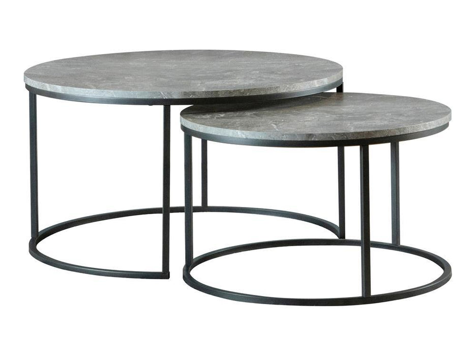 Lainey Round 2-piece Nesting Coffee Table Grey and Gunmetal - Home Discount Furniture - NJ-linden