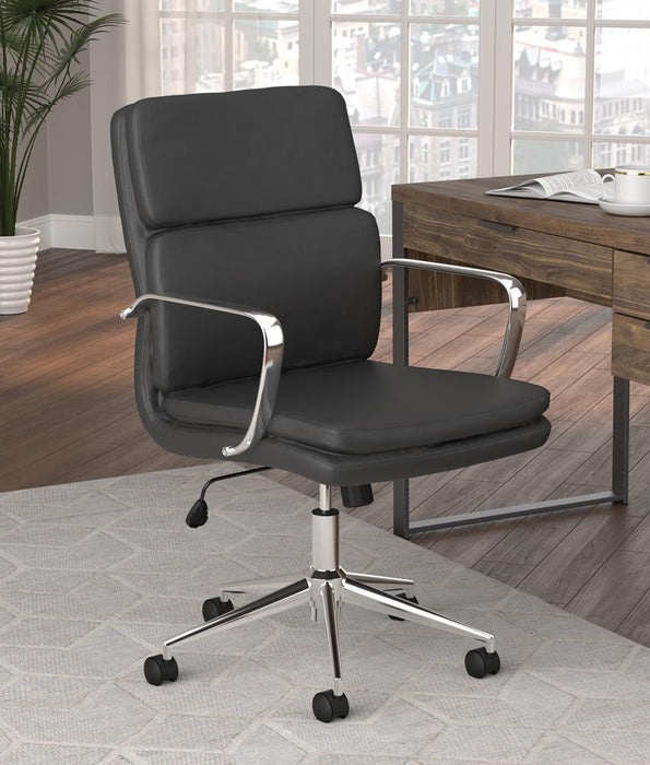Ximena Standard Back Upholstered Office Chair Black - Home Discount Furniture - NJ-linden