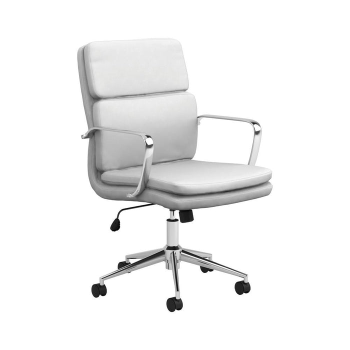 Ximena Standard Back Upholstered Office Chair White - Home Discount Furniture - NJ-linden