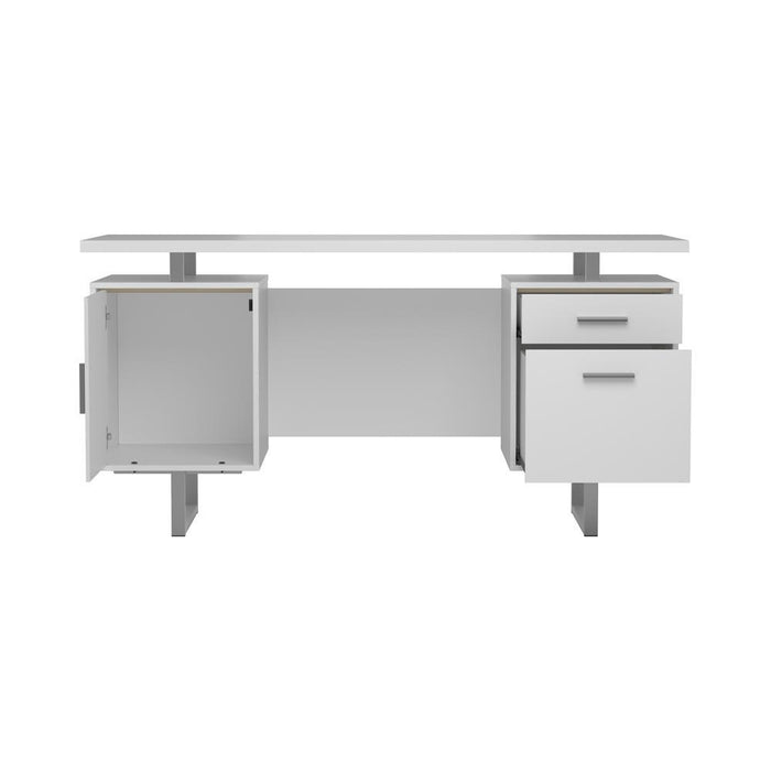 Lawtey Floating Top Office Desk White Gloss - Home Discount Furniture - NJ-linden
