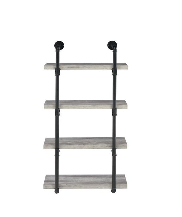 Elmcrest 24-inch Wall Shelf Black and Grey Driftwood - Home Discount Furniture - NJ-linden