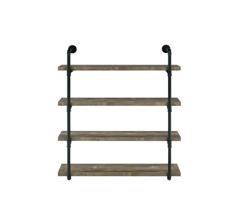 Elmcrest 40-inch Wall Shelf Black and Rustic Oak - Home Discount Furniture - NJ-linden