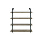 Elmcrest 40-inch Wall Shelf Black and Rustic Oak - Home Discount Furniture - NJ-linden