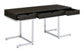 Noorvik 3-drawer Writing Desk Dark Oak and Chrome - Home Discount Furniture - NJ-linden