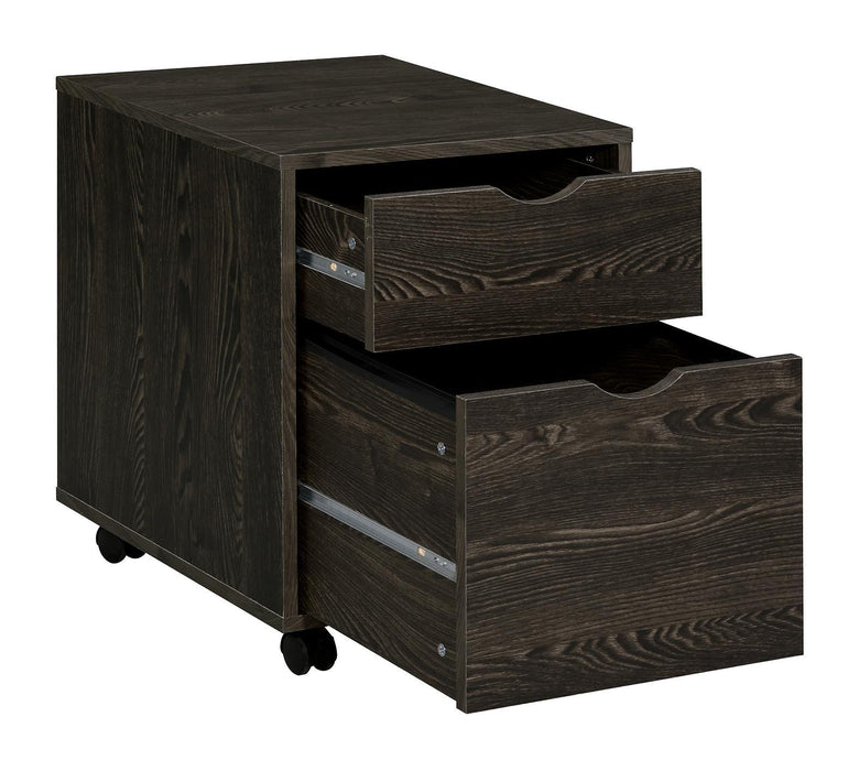 Noorvik 2-drawer Mobile File Cabinet Dark Oak - Home Discount Furniture - NJ-linden