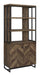 Millbrook 2-door Bookcase Rustic Oak Herringbone and Gunmetal - Home Discount Furniture - NJ-linden