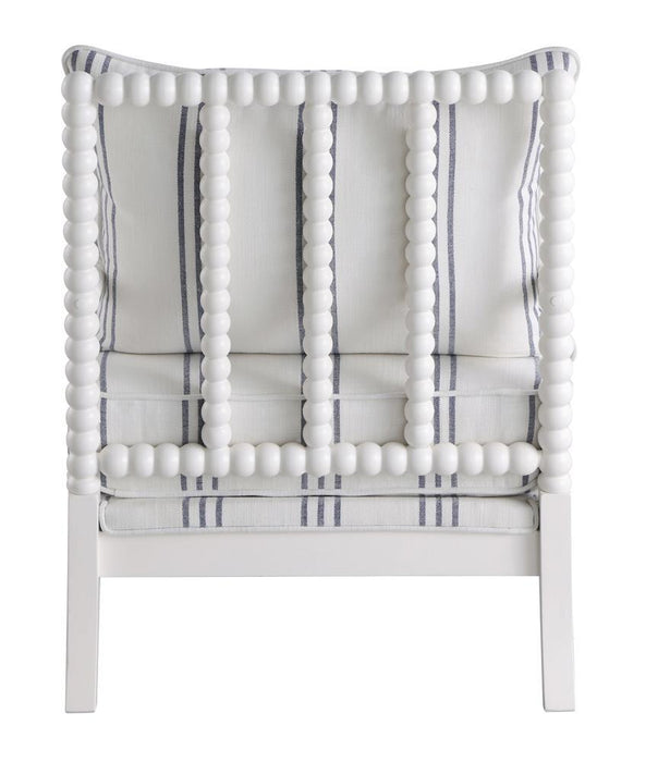 Blanchett Upholstered Accent Chair with Spindle Accent White and Navy - Home Discount Furniture - NJ-linden