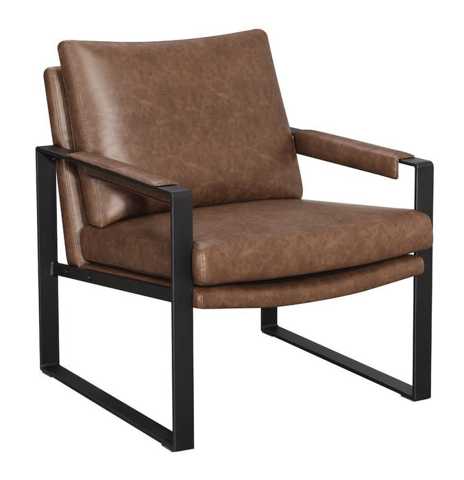 Rosalind Upholstered Accent Chair with Removable Cushion Umber Brown and Gunmetal - Home Discount Furniture - NJ-linden