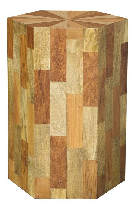 Dermot Hexagon Sunburst Top Accent Table Natural - Home Discount Furniture - NJ-linden