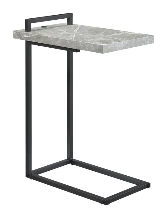 Maxwell C-shaped Accent Table Cement and Gunmetal - Home Discount Furniture - NJ-linden