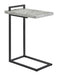 Maxwell C-shaped Accent Table Cement and Gunmetal - Home Discount Furniture - NJ-linden
