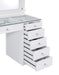 Percy 7-drawer Glass Top Vanity Desk with Lighting White - Home Discount Furniture - NJ-linden