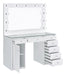 Percy 7-drawer Glass Top Vanity Desk with Lighting White - Home Discount Furniture - NJ-linden