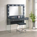 Afshan 3-drawer Vanity Desk with Lighting Mirror Grey High Gloss - Home Discount Furniture - NJ-linden