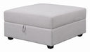Cambria Upholstered Square Storage Ottoman Grey - Home Discount Furniture - NJ-linden