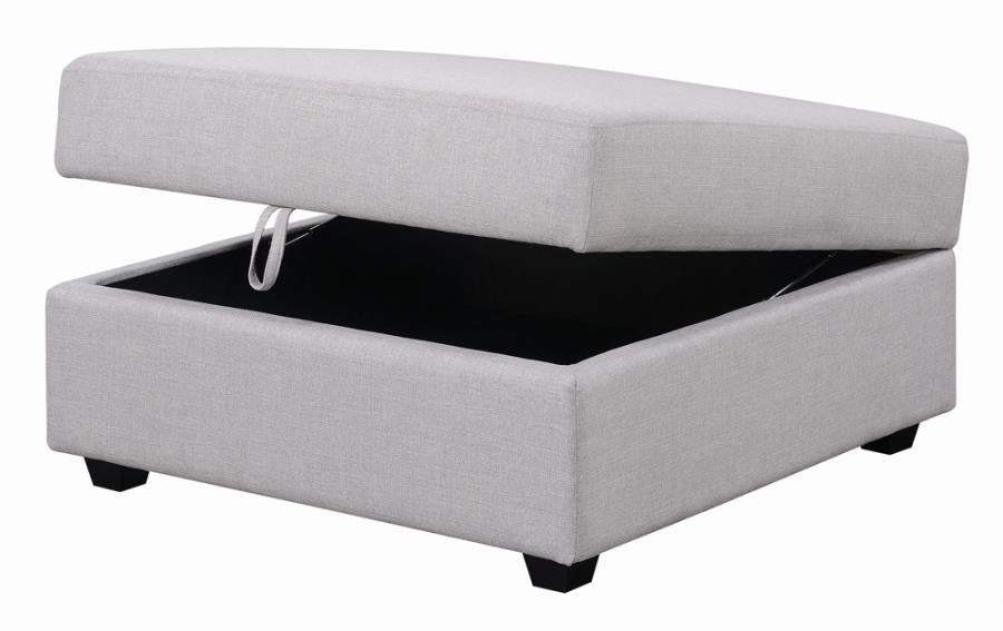 Cambria Upholstered Square Storage Ottoman Grey - Home Discount Furniture - NJ-linden