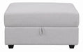 Cambria Upholstered Square Storage Ottoman Grey - Home Discount Furniture - NJ-linden