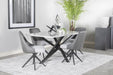Paulita Rectangular Dining Table White and Gunmetal - Home Discount Furniture - NJ-linden