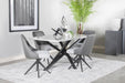 Paulita Rectangular Dining Table White and Gunmetal - Home Discount Furniture - NJ-linden