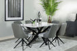 Paulita Rectangular Dining Table White and Gunmetal - Home Discount Furniture - NJ-linden