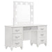 Barzini 7-drawer Vanity Desk with Lighted Mirror White - Home Discount Furniture - NJ-linden