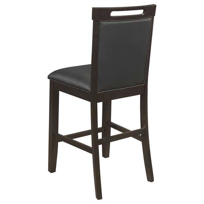 Prentiss Upholstered Counter Height Chair (Set of 2) Black and Cappuccino - Home Discount Furniture - NJ-linden