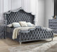 Antonella Upholstered Tufted Eastern King Bed Grey - Home Discount Furniture - NJ-linden