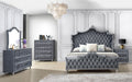 Antonella 4-Piece Queen Upholstered Tufted Bedroom Set Grey - Home Discount Furniture - NJ-linden
