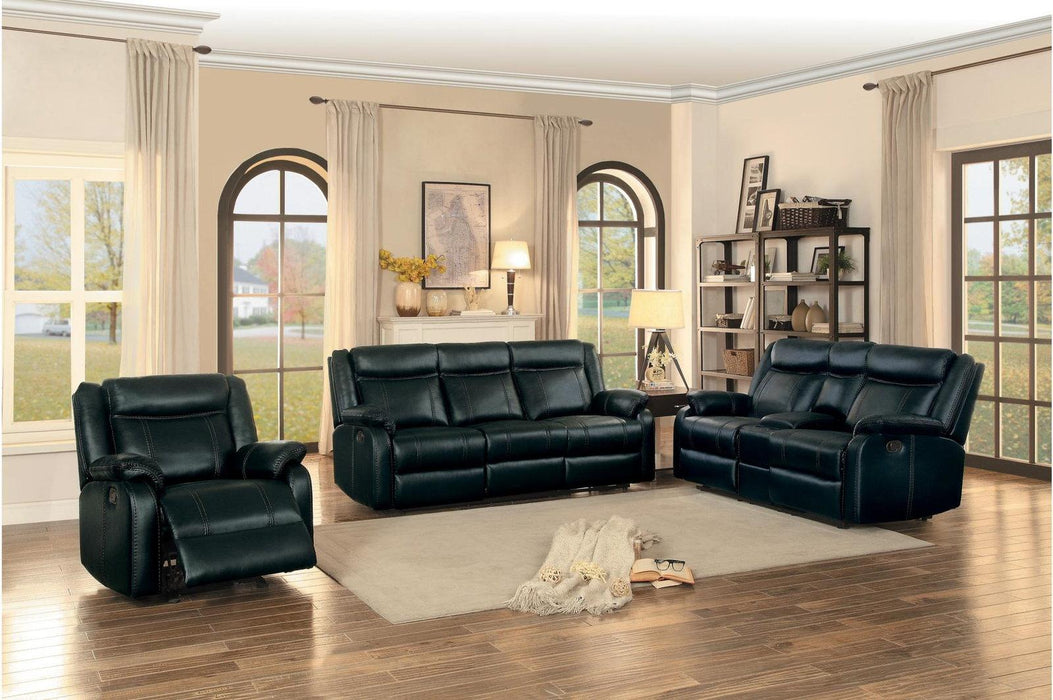 Jude Double Glider Recliner Sofa in Black 8201BLK-3 - Home Discount Furniture - NJ-linden