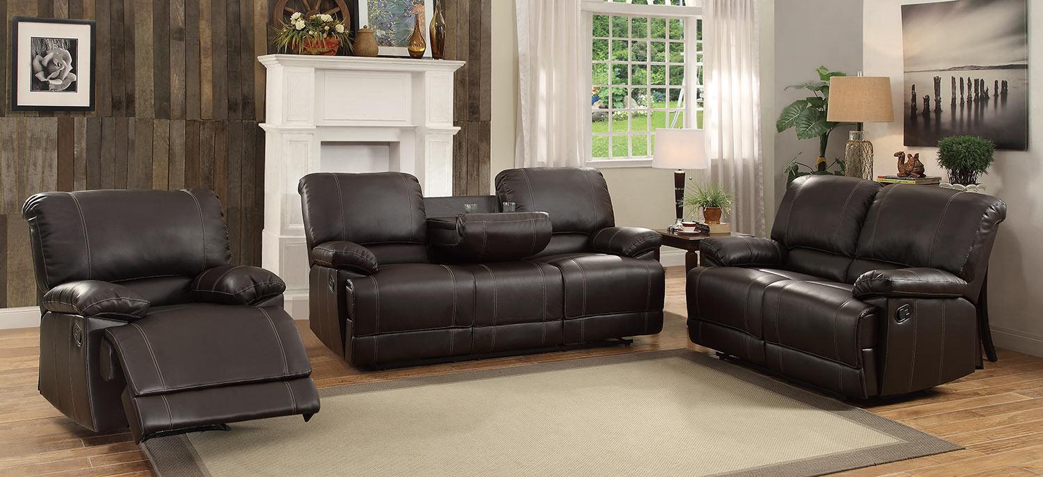 Cassville Double Reclining Loveseat in Dark Brown 8403-2 - Home Discount Furniture - NJ-linden