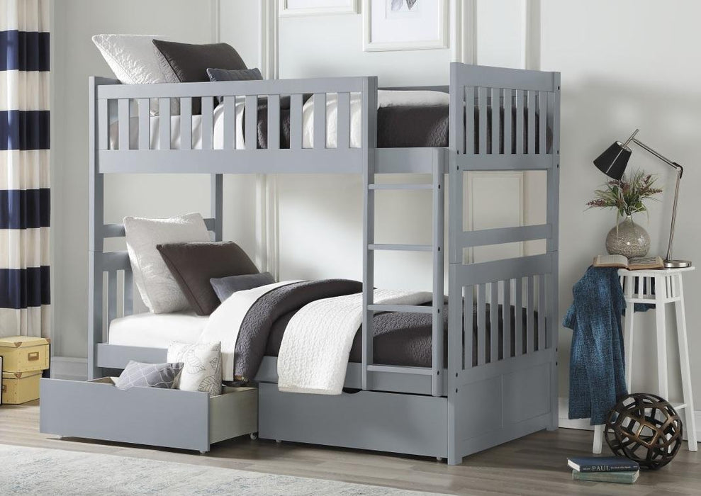 Orion Twin/Twin Bunk Bed with Storage Boxes in Gray B2063-1*T - Home Discount Furniture - NJ-linden