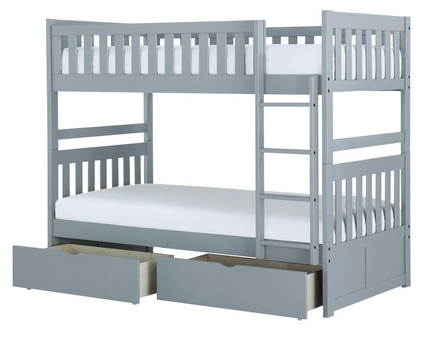 Orion Twin/Twin Bunk Bed with Storage Boxes in Gray B2063-1*T - Home Discount Furniture - NJ-linden