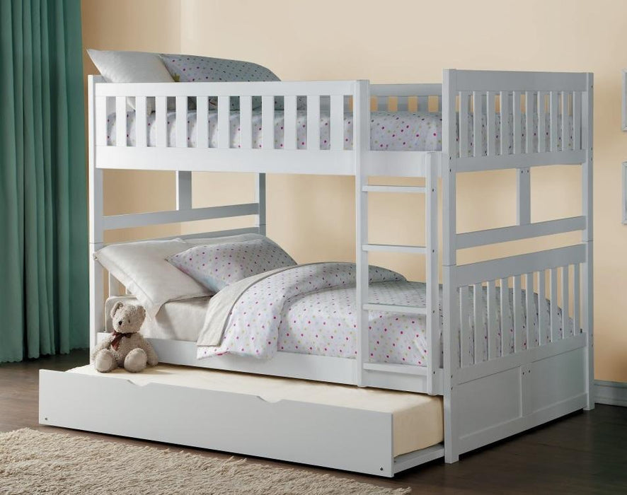 Galen Full/Full Bunk Bed w/ Twin Trundle in White B2053FFW-1*R - Home Discount Furniture - NJ-linden