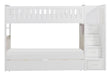 Galen Bunk Bed w/ Reversible Step Storage and Storage Boxes in White B2053SBW-1*T - Home Discount Furniture - NJ-linden