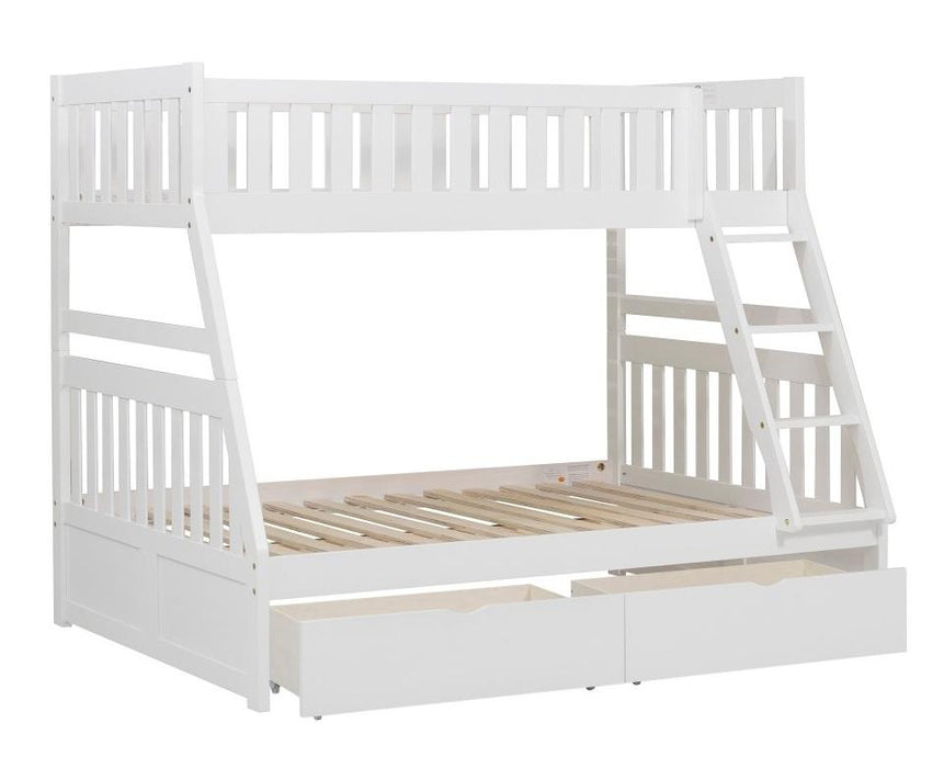 Galen Twin/Full Bunk Bed w/ Storage Boxes in White B2053TFW-1*T - Home Discount Furniture - NJ-linden