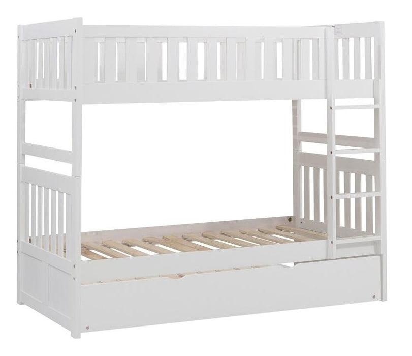 Galen Twin/Twin Bunk Bed w/ Twin Trundle in White B2053W-1*R - Home Discount Furniture - NJ-linden